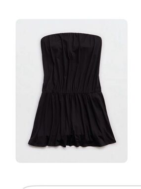 Aerie Strapless Black Dress w Built In Shorts